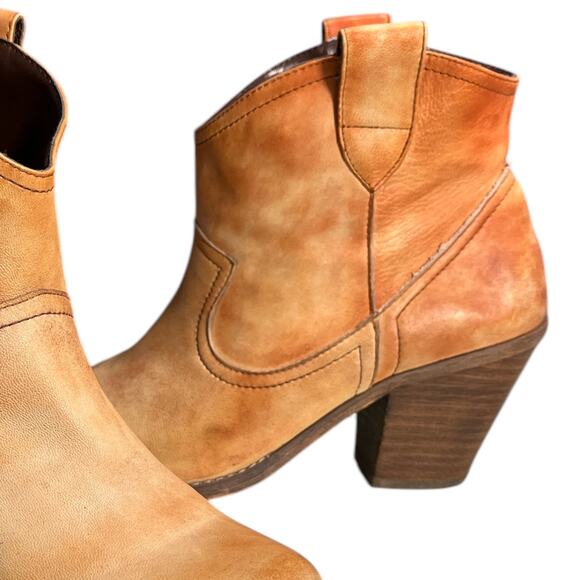 Steve Madden Tesstify Boots Sz 8 Western Leather Cowboy Booties Brown - Picture 2 of 12